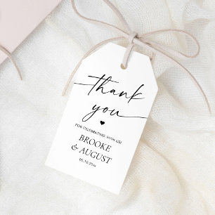 Elegant Black and White Wedding Favour Thank You   Gift Tags