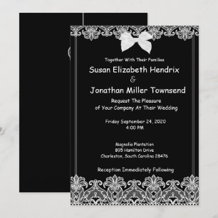 Elegant Black and White Wedding Invitation