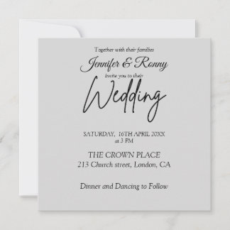Elegant Black and White Wedding Invitation