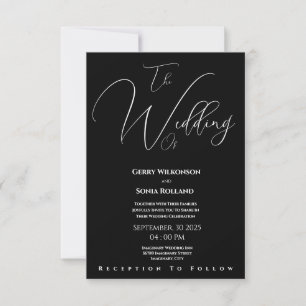 Elegant Black and White Wedding Invitation