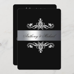 Elegant Black and White, Wedding Invitation