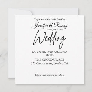 Elegant Black and White Wedding Invitation
