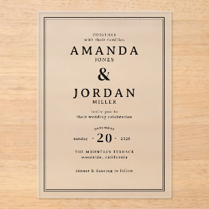 Elegant Black and White Wedding Invitation