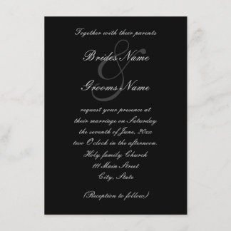 Elegant black and white wedding invitation