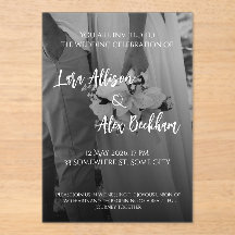 Elegant Black And White Wedding Invitation
