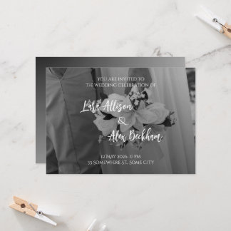 Elegant Black And White Wedding Invitation