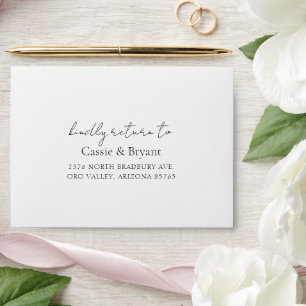 Elegant Black and White Wedding Invitation Envelope