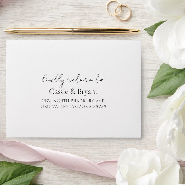 Elegant Black and White Wedding Invitation Envelope (Wedding)