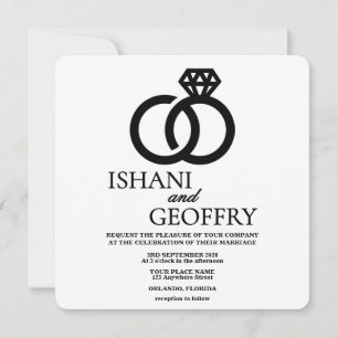 Elegant Black and White Wedding Invitation Minimal
