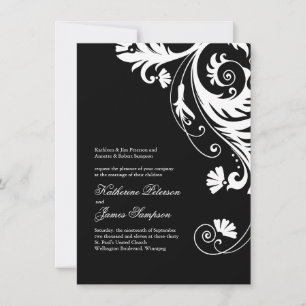 Elegant Black and White Wedding Invitations