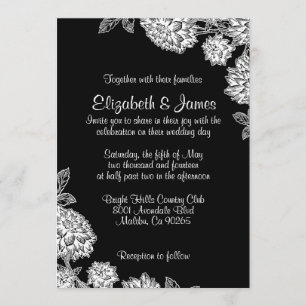 Elegant Black And White Wedding Invitations
