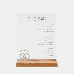 Elegant Black and White Wedding Menu Acrylic Sign