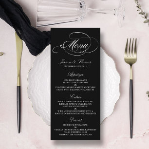 Elegant Black And White Wedding Menu Templates