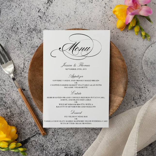 Elegant Black And White Wedding Menu Templates (Creator Uploaded)