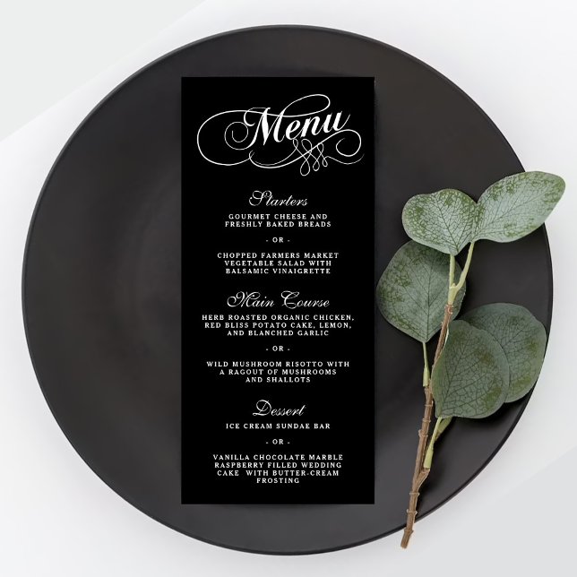 Elegant Black And White Wedding Menu Templates (Creator Uploaded)