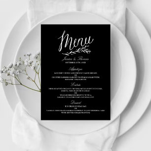 Elegant Black And White Wedding Menu Templates