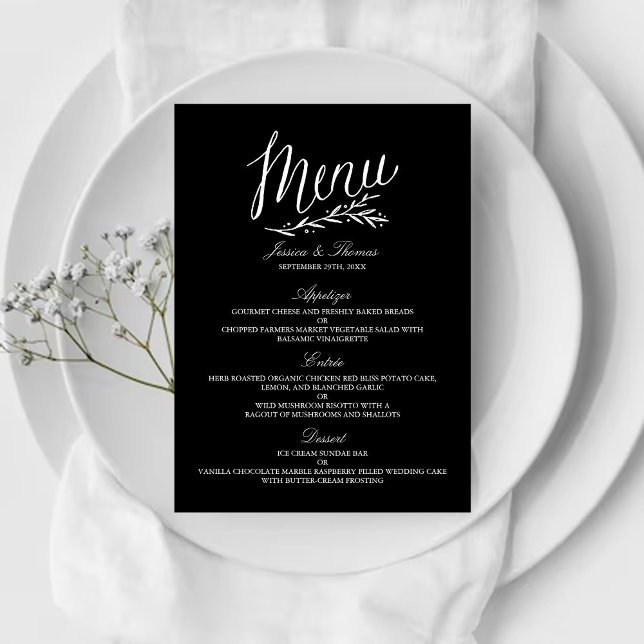 Elegant Black And White Wedding Menu Templates (Creator Uploaded)