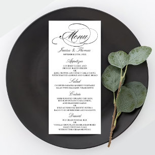 Elegant Black And White Wedding Menu Templates