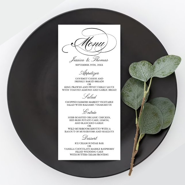 Elegant Black And White Wedding Menu Templates (Creator Uploaded)