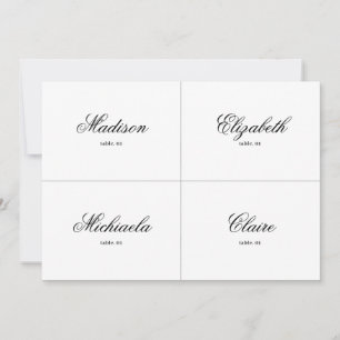 Elegant Black and White Wedding Place Card DIY