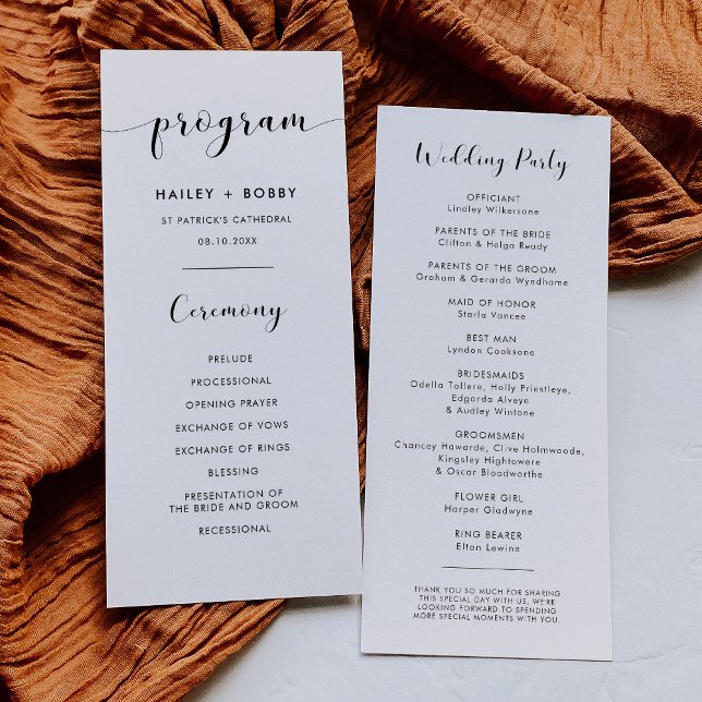 Elegant black and white wedding program (Creator Uploaded)