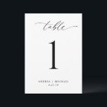 Elegant Black and White Wedding Table Number Cards<br><div class="desc">Simple, Elegant 5x7 Double-Sided Table Number: Elegance meets simplicity in our exquisitely designed 5x7 Double-Sided Table Number. Crafted in classic black and white, this elegant addition adds a touch of sophistication to your wedding decor. Its timeless minimalist design ensures it effortlessly blends with any theme, making it the perfect accent...</div>