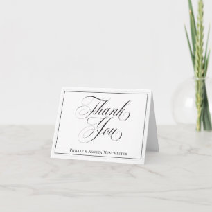 Elegant Black and White Wedding Thank You