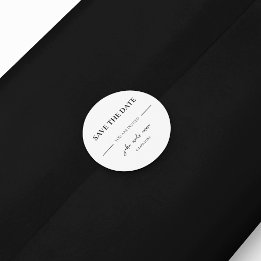 Elegant Black and White Wedding Theme Classic Round Sticker