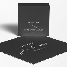 Elegant Black and White Wedding Theme Favor Box