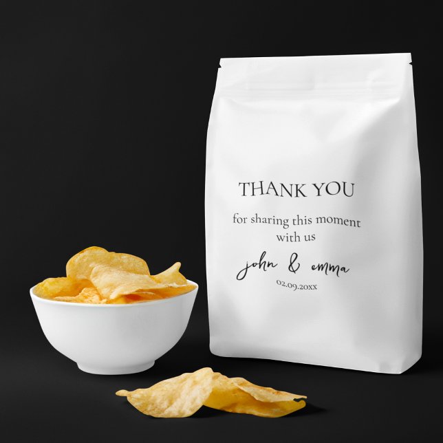 Elegant Black and White Wedding Theme Favour Bag (Thank your guests with a return gift with a note)