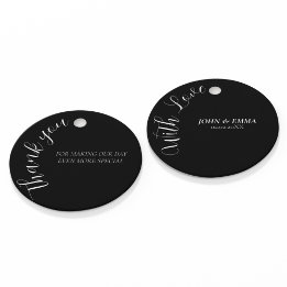 Elegant Black and White Wedding Theme Favour Tags