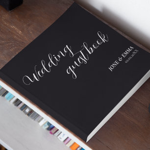 Elegant Black and White Wedding Theme Guest Book