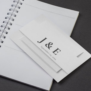 Elegant Black and White Wedding Theme Invitation Belly Band