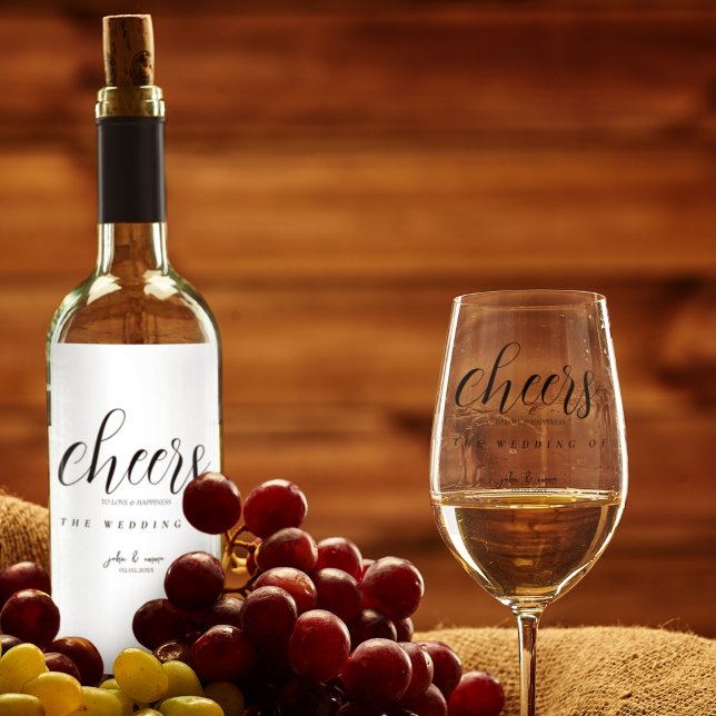 Elegant Black and White Wedding Theme Liquor Bottle Label (Even your wedding drinks bottle can match your theme)