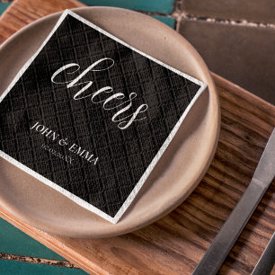 Elegant Black and White Wedding Theme Napkin