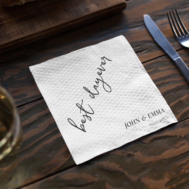 Elegant Black and White Wedding Theme Napkin (Even your wedding dinner napkin can match your theme)