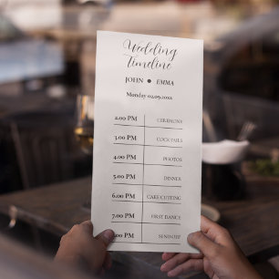 Elegant Black and White Wedding Theme Program