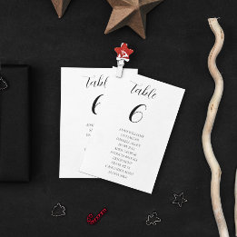 Elegant Black and White Wedding Theme Table Number
