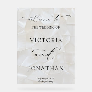 Elegant Black and White Wedding Welcome Sign