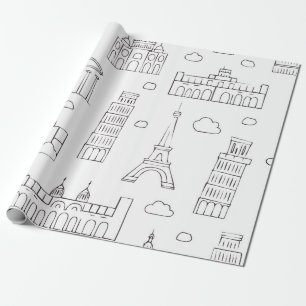 elegant black and white Wrapping Paper 