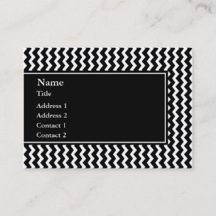 Elegant Black and White Zigzag Pattern Business Card