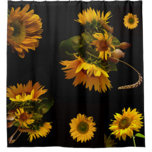 Elegant black and yellow sunflowers