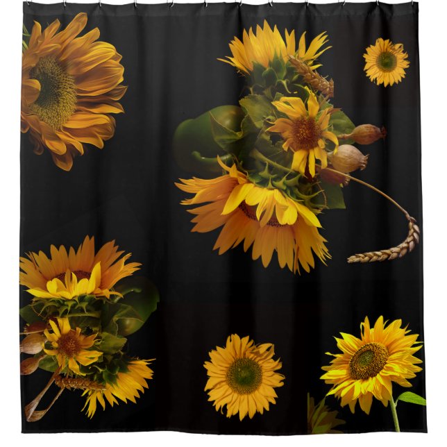 Elegant black and yellow sunflowers (Front)