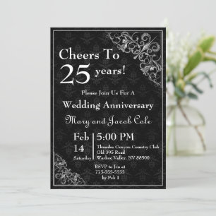 Elegant Black Anniversary Invitation