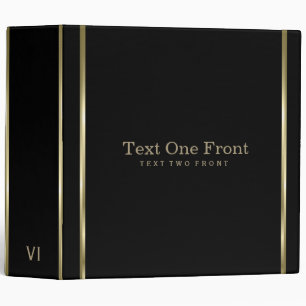 Elegant Black Background Gold Stripe Binder