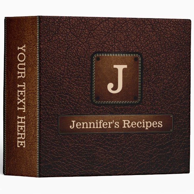 Elegant Black bean Leather Look Binder (Front/Spine)