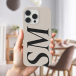 Elegant Black Beige Bold Initial Monogram iPhone 16 Pro Max Case<br><div class="desc">Black Beige Elegant Bold Initial Monogram Phone Case. Create your own personalized iPhone Case with custom initial name.</div>