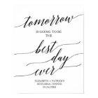 Elegant Black Best Day Ever Rehearsal Dinner Sign
