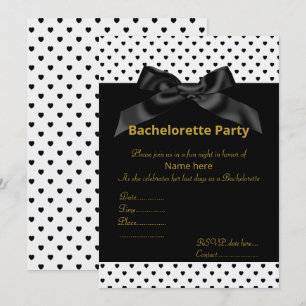 ÉLÉGANT BLACK BLACK BACHELORETTE INVITATION