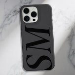 Elegant Black Bold Initial Monogram iPhone 16 Pro Max Case<br><div class="desc">Black Elegant Bold Initial Monogram Phone Case. Create your own personalized iPhone Case with custom initial name.</div>